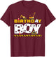 Birthday Boy Construction Family Birthday Party T-Shirt - T-Shirt | Maroon