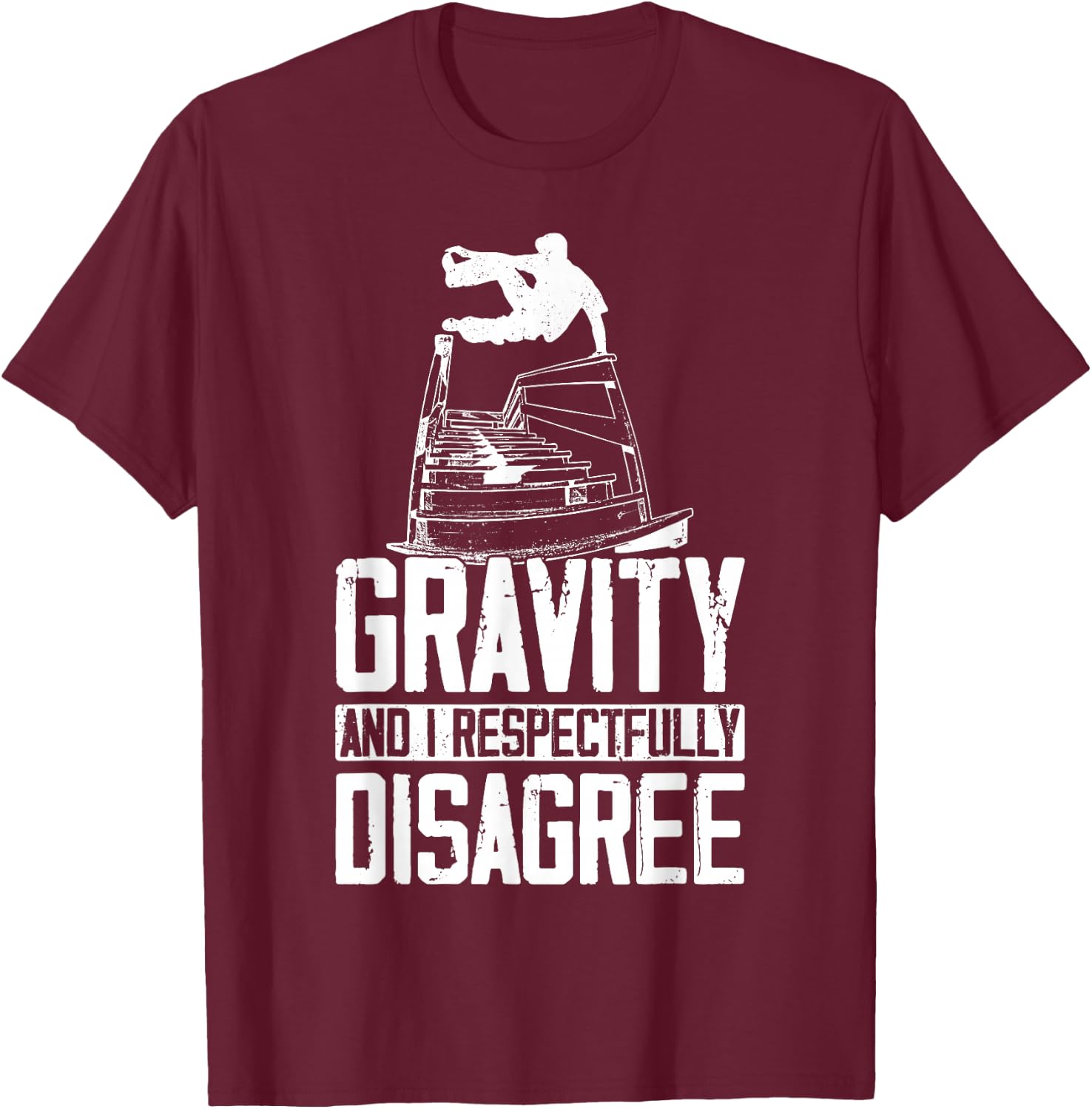 Parkour Free Running Traceur Gravity And I Respectfully T-Shirt - T-Shirt | Maroon