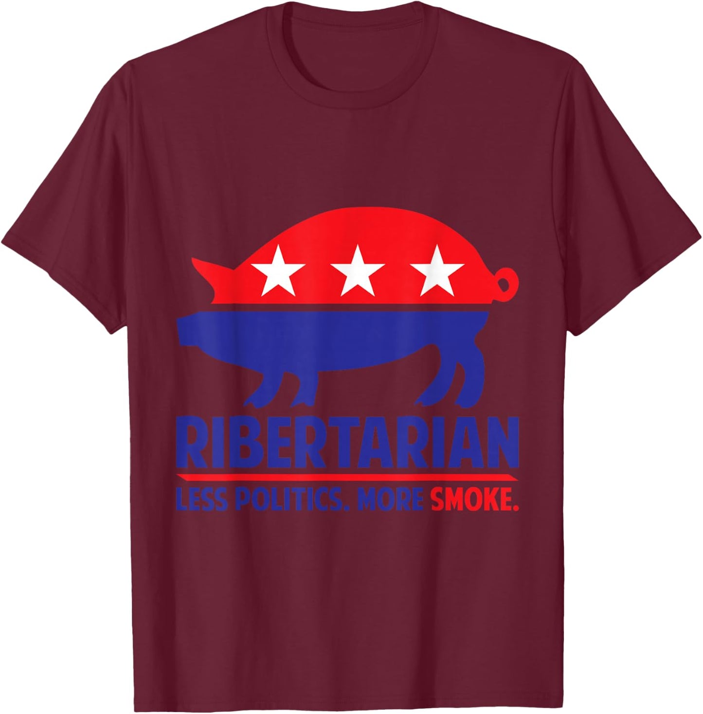 Ribertarian Shirt BBQ and Grill T-Shirt - T-Shirt | Maroon