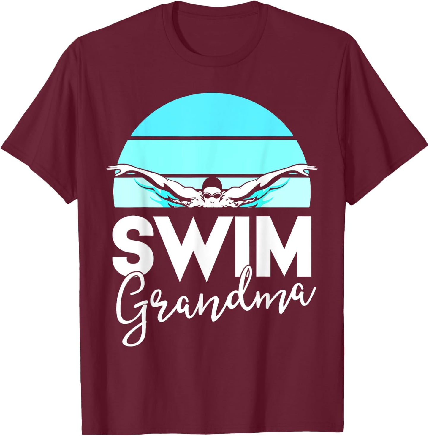 Swim Team Shirt Grandma Mama Swimming Meet Swimmer Gift T-Shirt - T-Shirt | Maroon