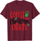 Christmas Squad Family Matching Coffee and Christmas Lights T-Shirt - T-Shirt | Maroon