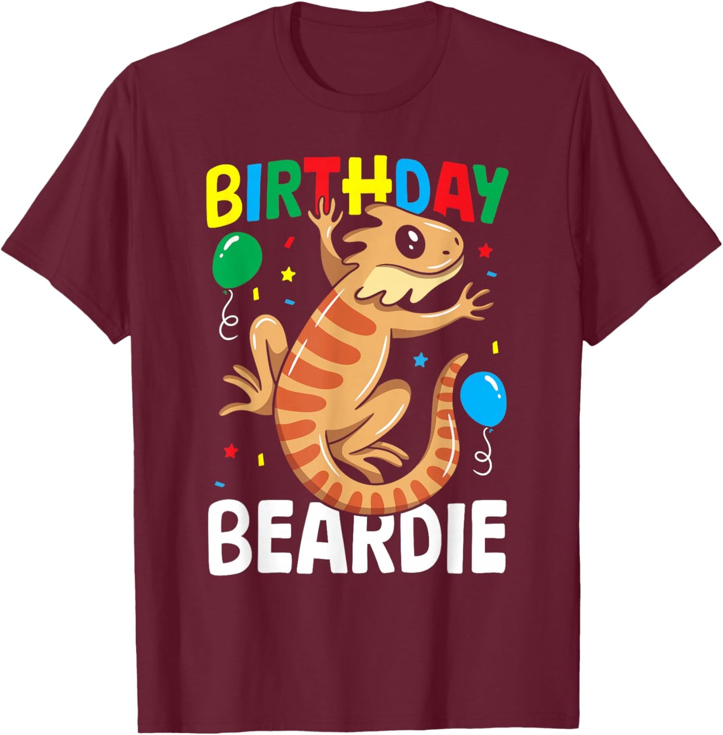 Bearded Dragon Birthday Beardie Cute Kids Bearded Dragon T-Shirt - T-Shirt | Maroon
