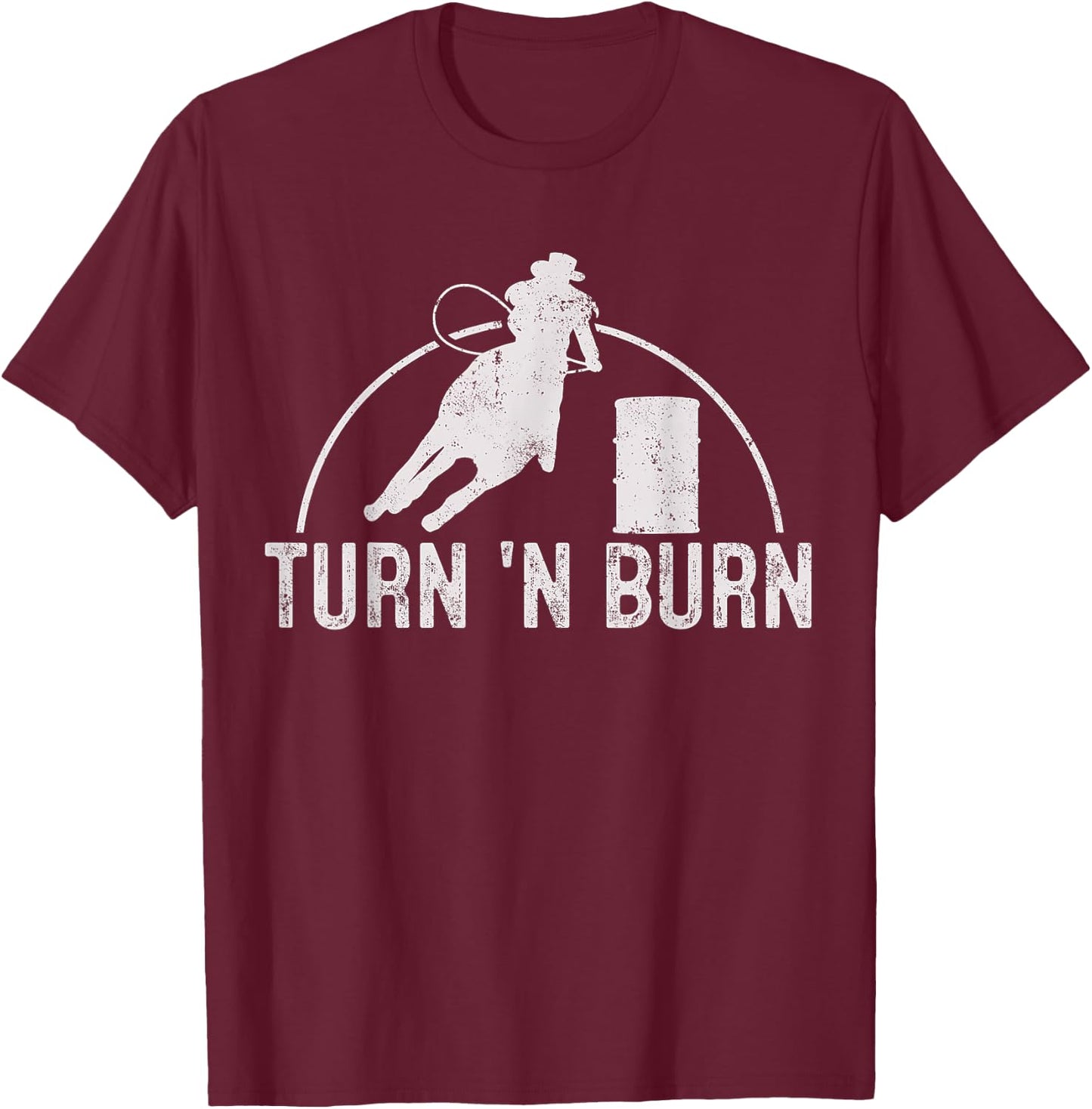 Barrel Racing Rodeo Vintage Gift T-Shirt - T-Shirt | Maroon