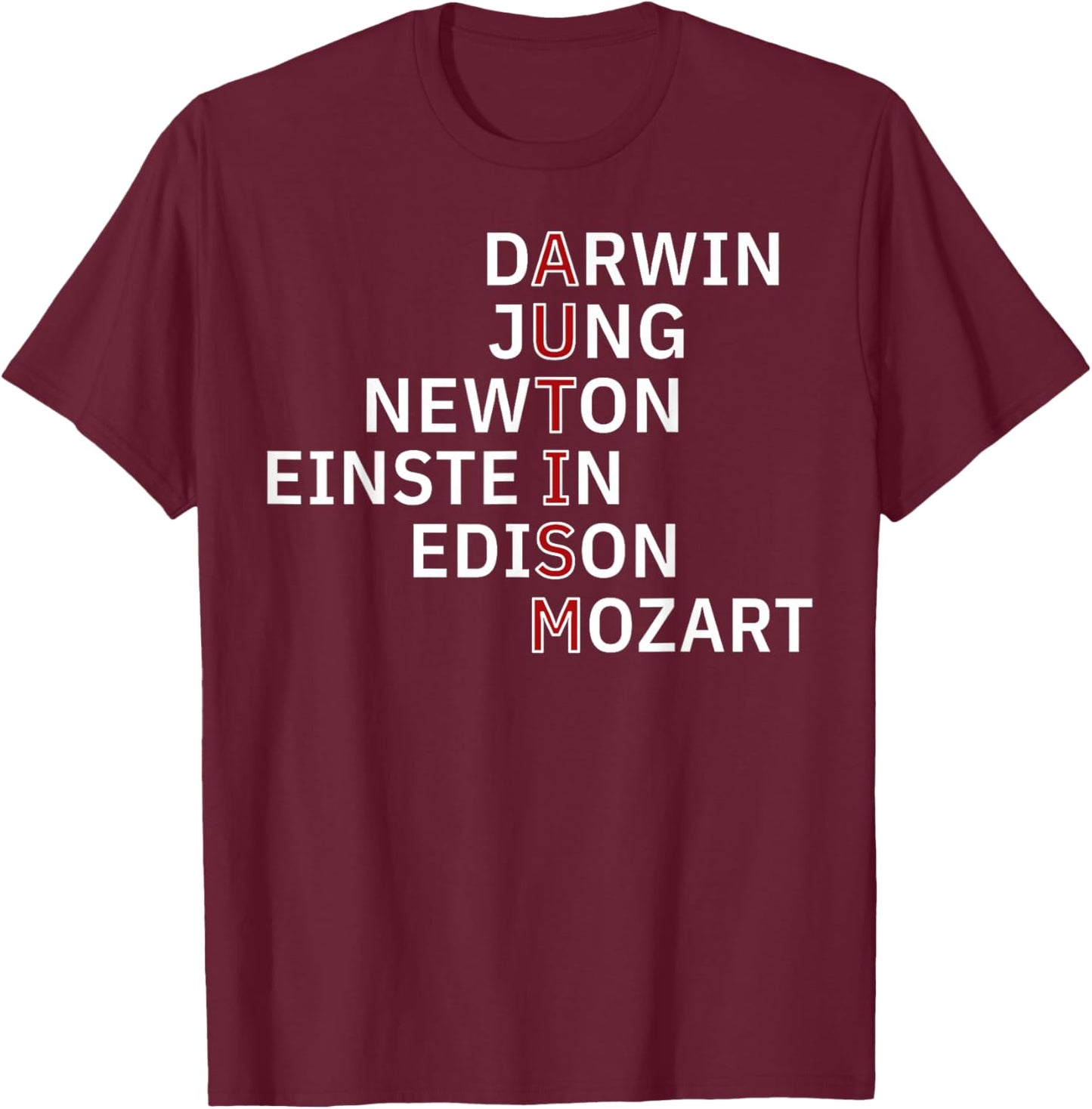 Autism Darwin Jung Newton Einste In Edison Mozart T-Shirt - T-Shirt | Maroon