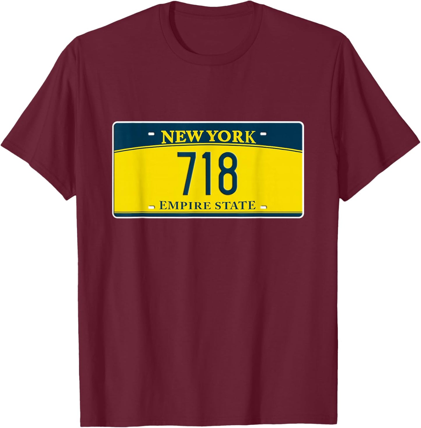 718 Area Code Brooklyn Queens NYC NY New York Home Town T-Shirt - T-Shirt | Maroon