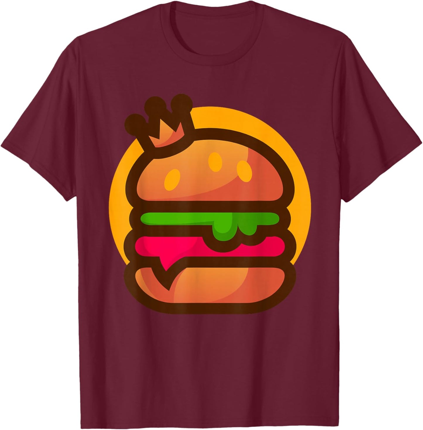 Royal King Burger T-Shirt - T-Shirt | Maroon