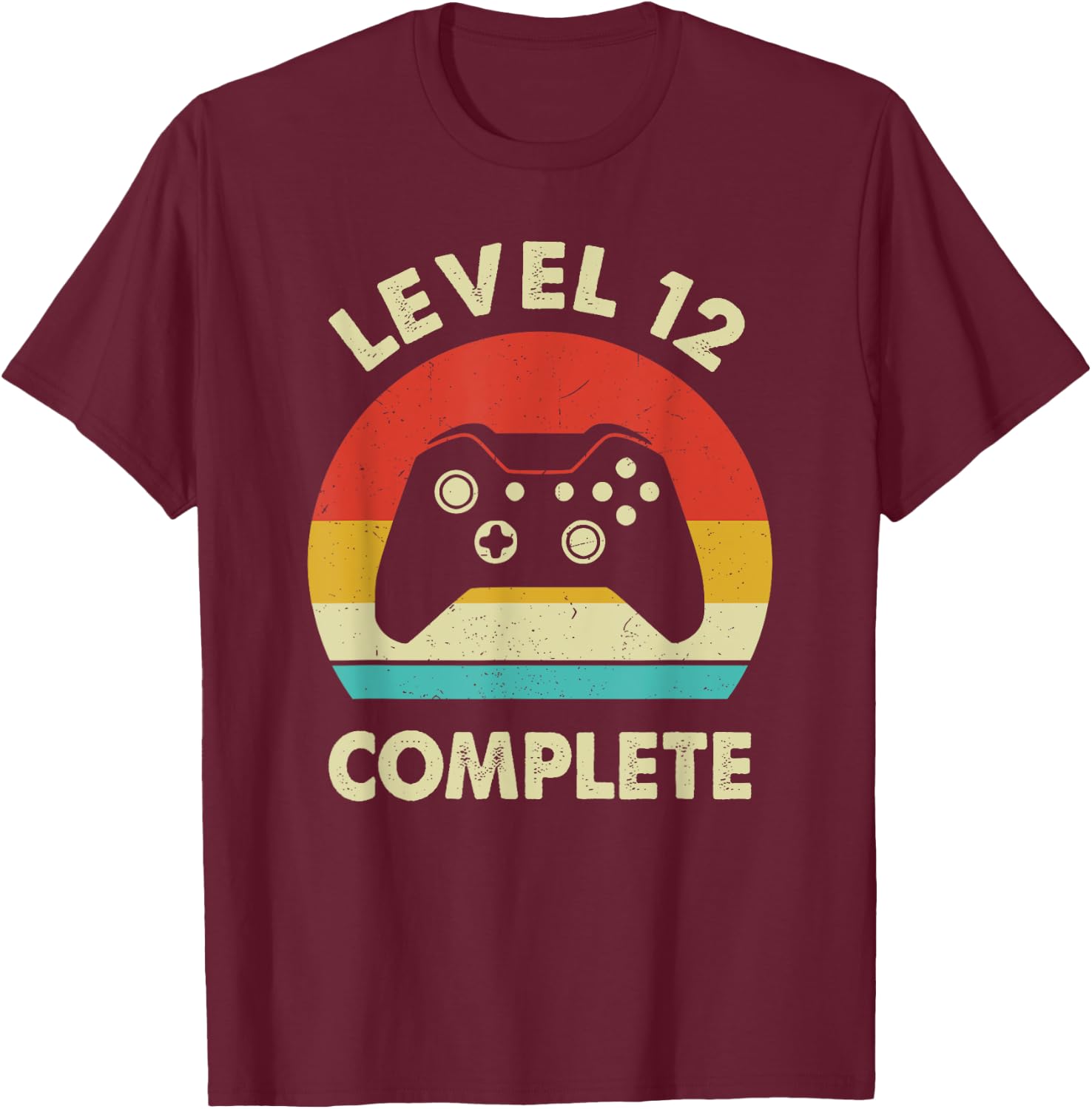 Level 12 Complete 12th Wedding Anniversary Her Funny T-Shirt - T-Shirt | Maroon