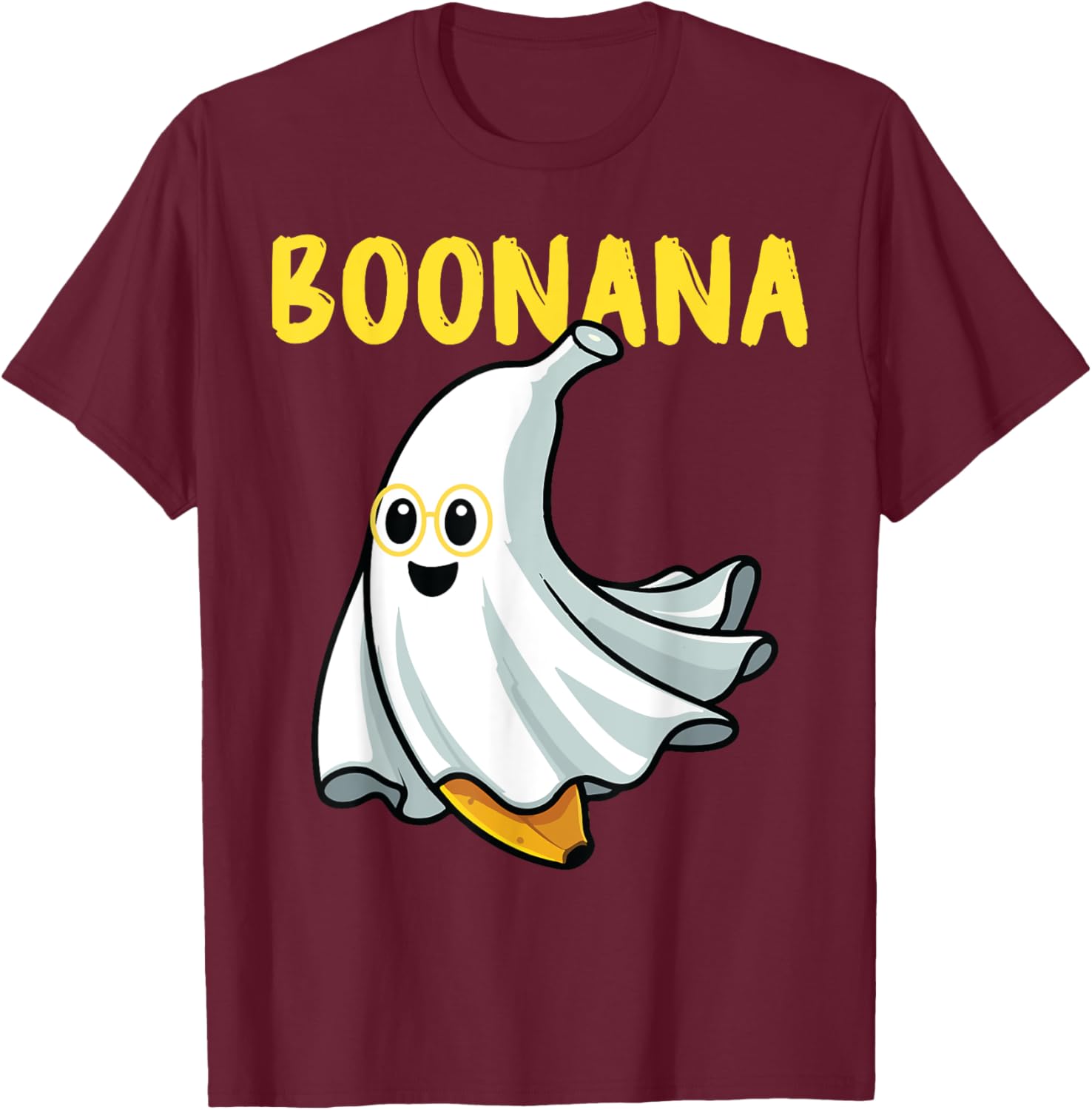 Cute Boonana Ghost Funny Banana Halloween Men Women Kids T-Shirt - T-Shirt | Maroon