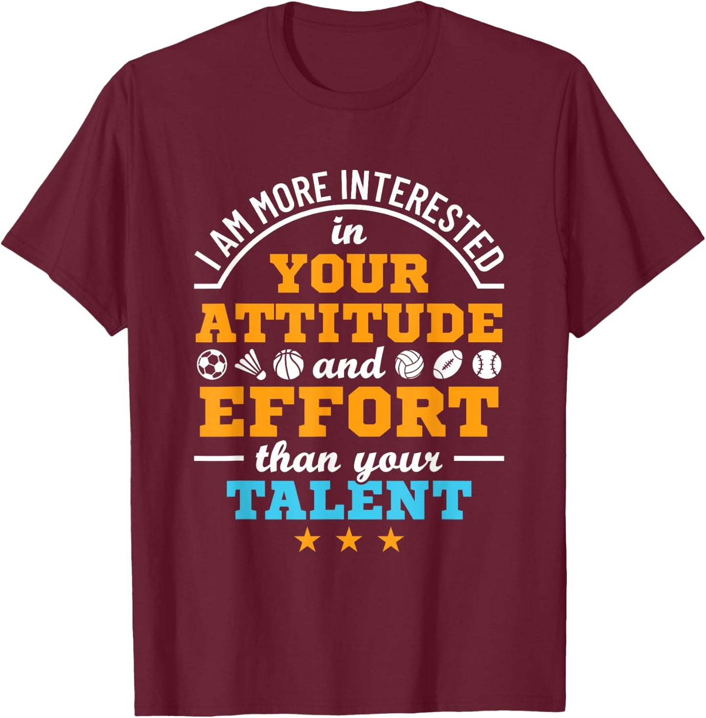 PE Teacher More Interested in Attitude and Effort Motivation Women Girls Kids T-Shirt - T-Shirt | Maroon