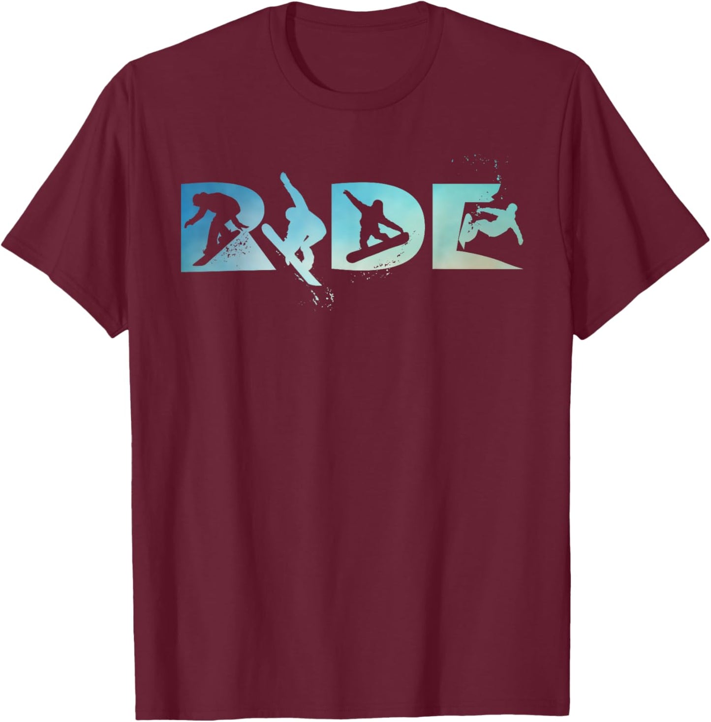 RIDE Snowboarding Funny Snowboard Snowboarder Gift Men Boys T-Shirt - T-Shirt | Maroon