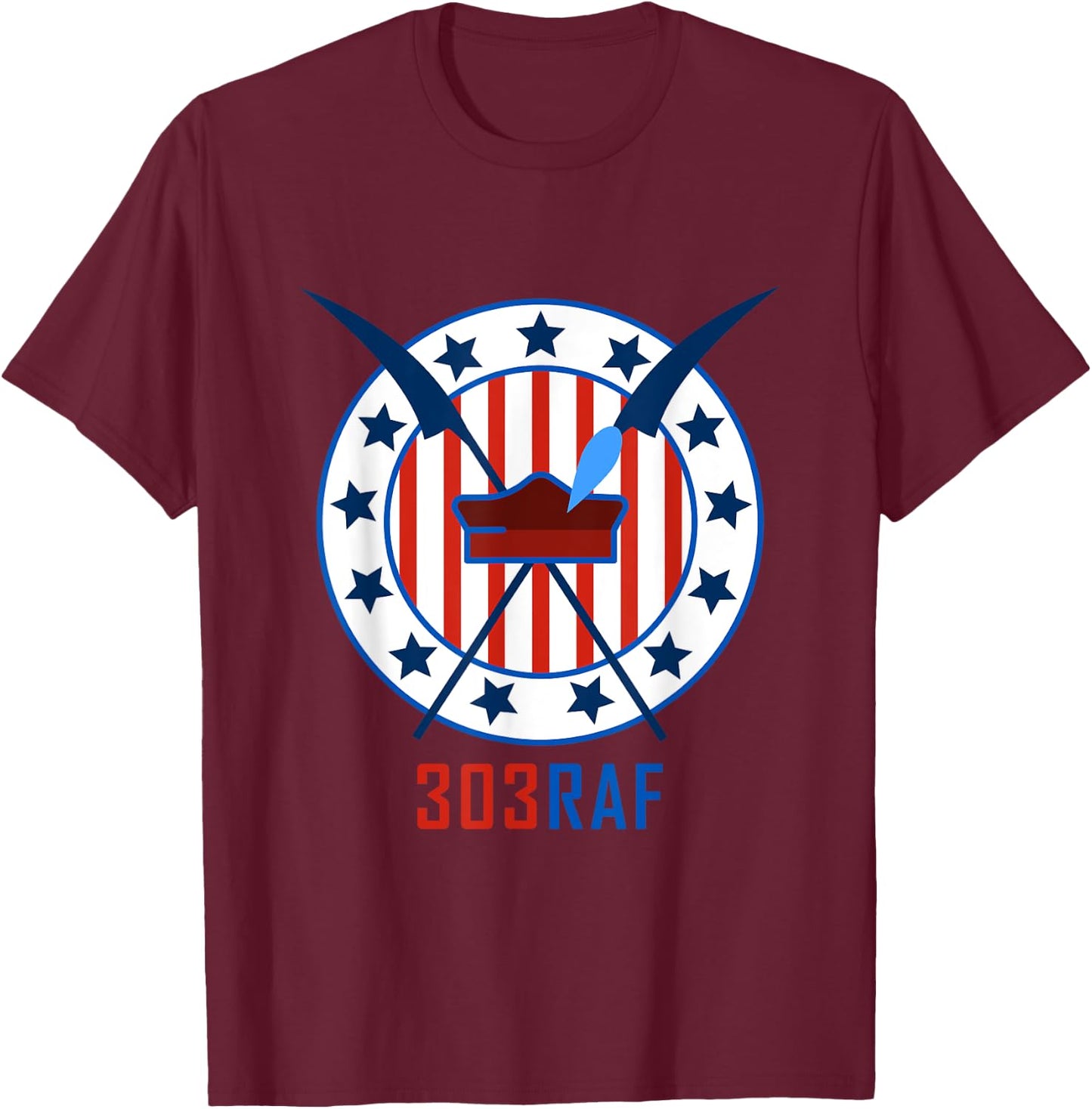 WWII RAF Dywizjon Kosciuszki 303 Poland Spitfire Squad T-Shirt - T-Shirt | Maroon
