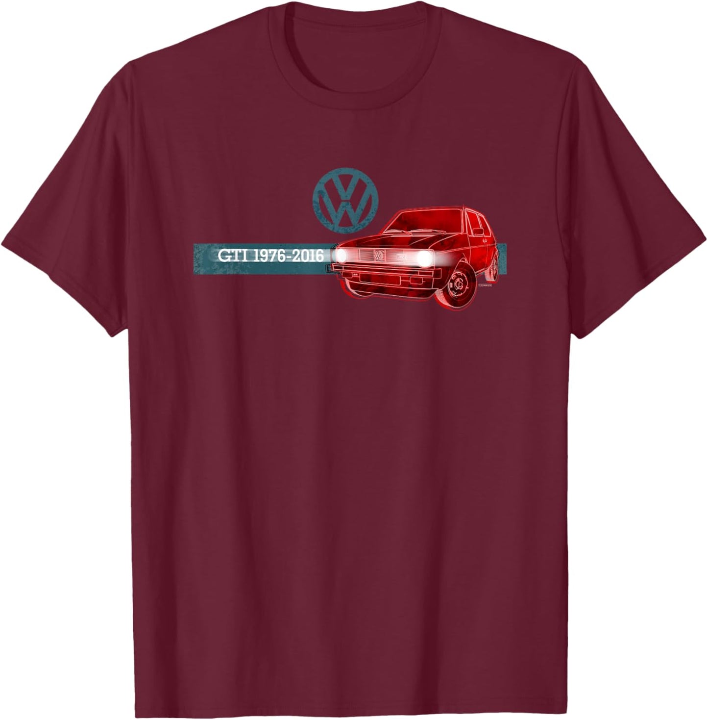 Volkswagen Golf GTI History T-Shirt - T-Shirt | Maroon