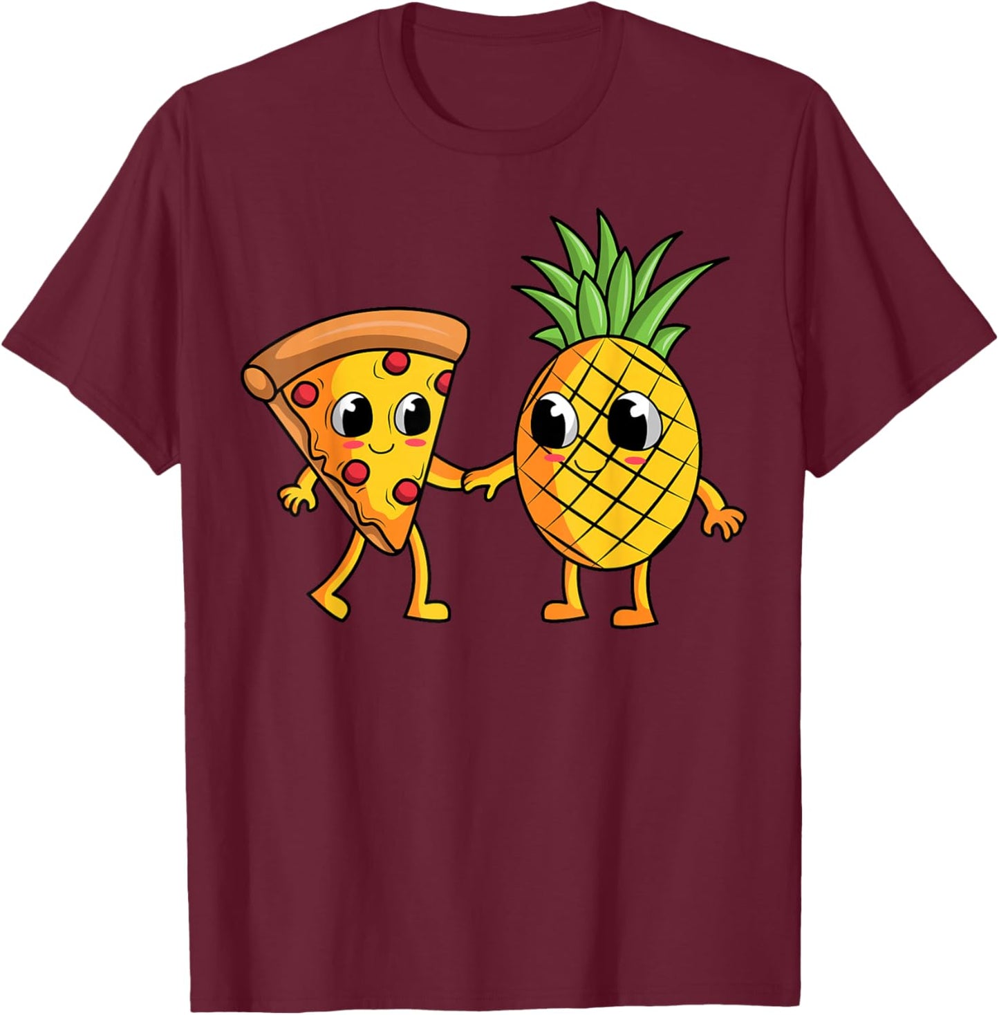 Pineapple Hawaiian Pizza Fan Pizzaiolo Hawaii Pizzeria T-Shirt - T-Shirt | Maroon