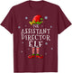 Assistant Director Elf Funny Xmas Groupe Matching Christmas T-Shirt - T-Shirt | Maroon