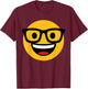 Funny Emoticon Nerd Buckteeth Nerdy Face with Glasses T-Shirt - T-Shirt | Maroon