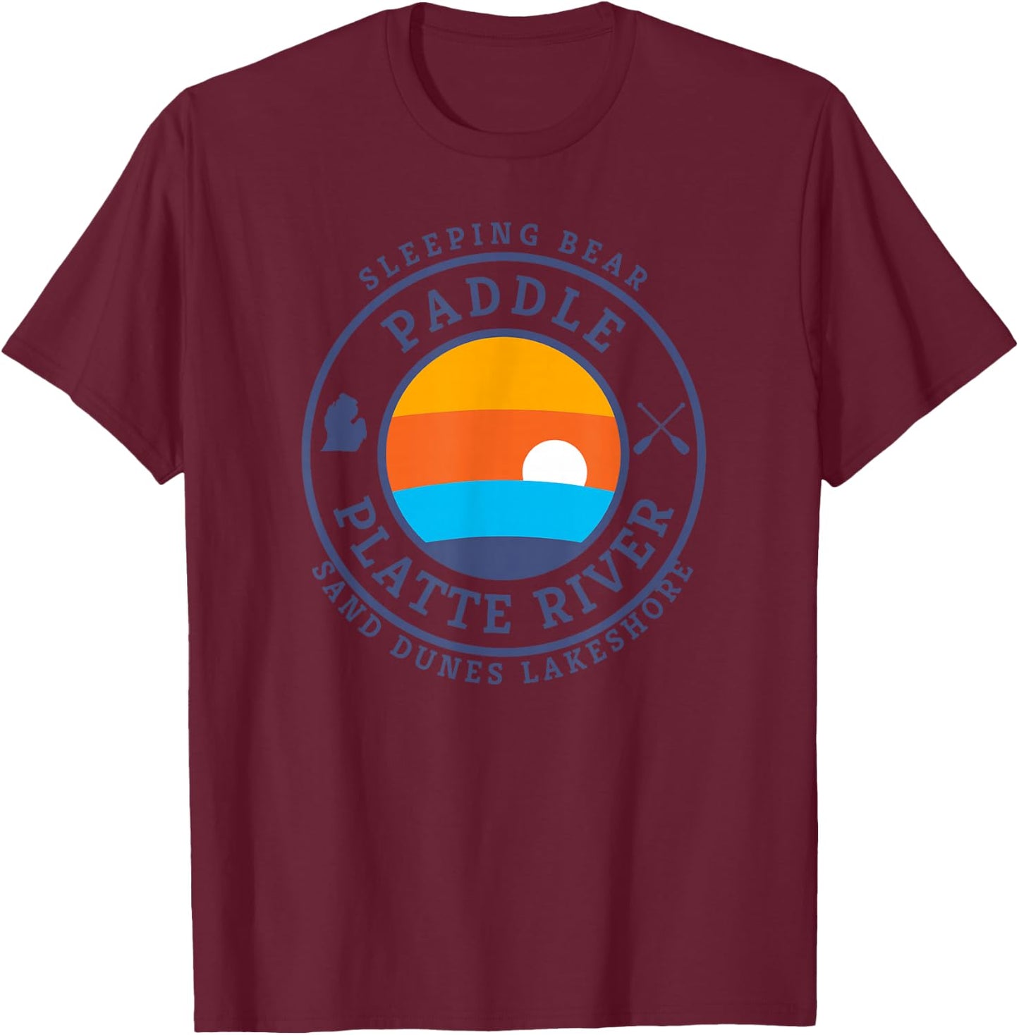 Paddle the Platte RIver Michigan T-Shirt - T-Shirt | Maroon