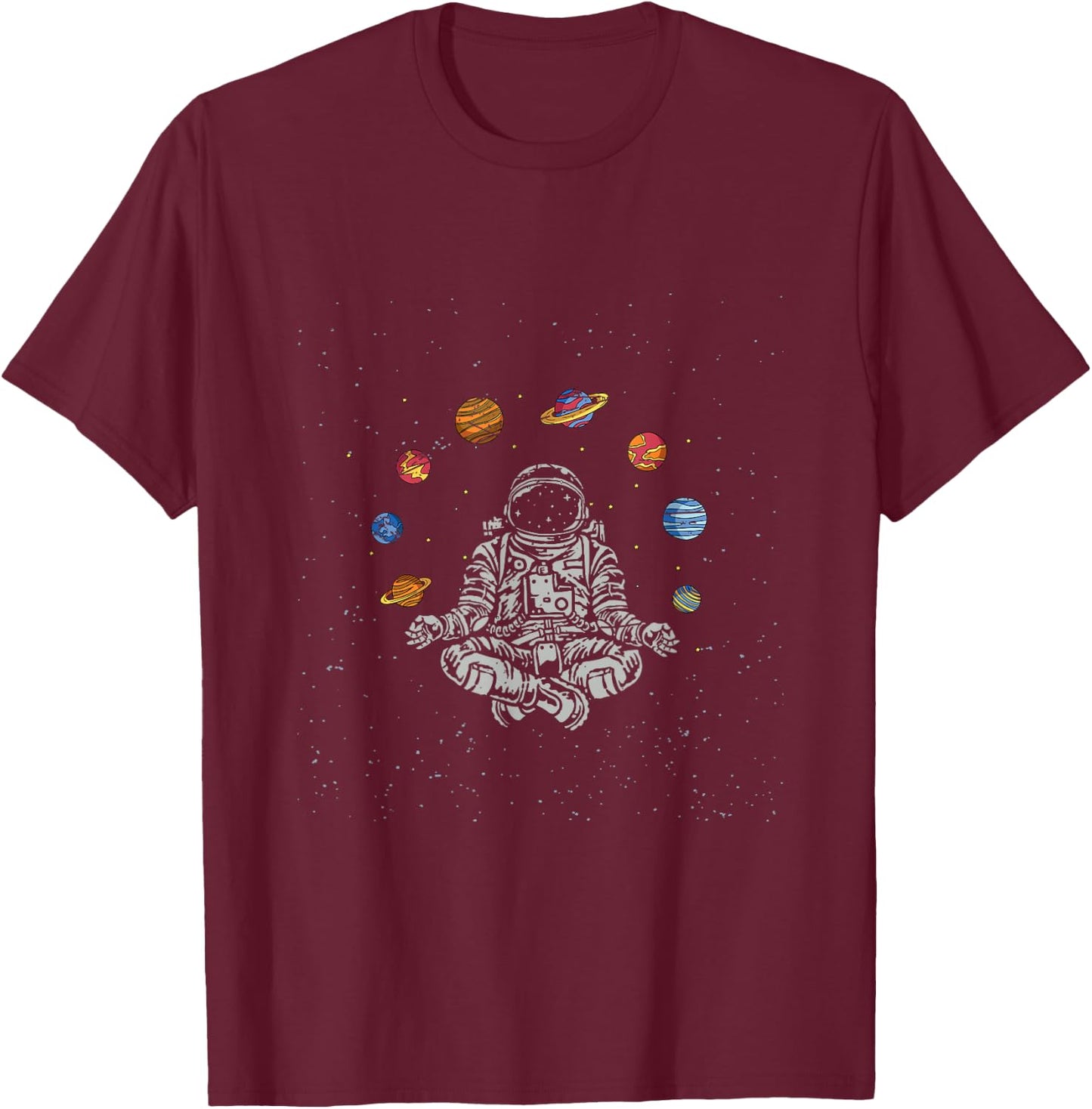 Planets Space Travel Astronomy Astronaut T-Shirt - T-Shirt | Maroon