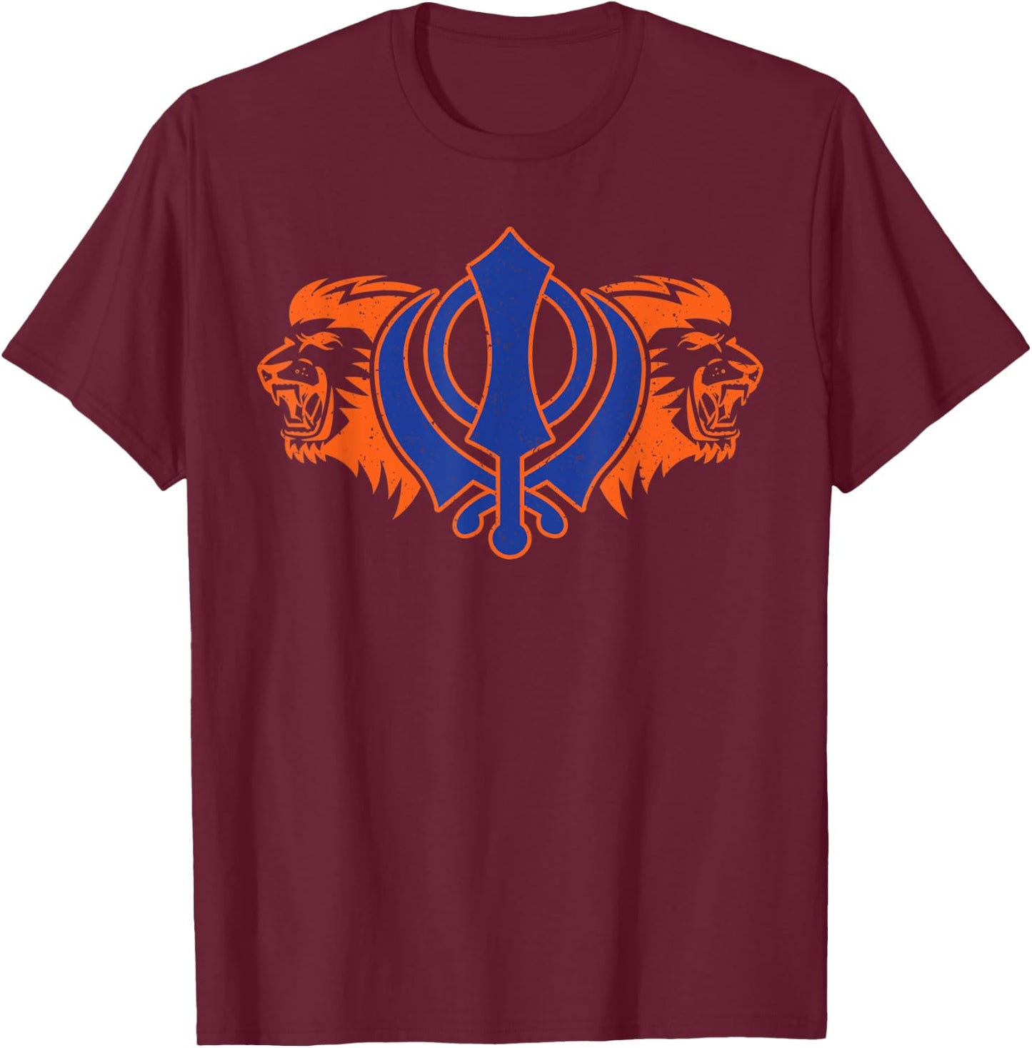 Khanda lions kaur punjabi - sikhism sikh gift T-Shirt - T-Shirt | Maroon