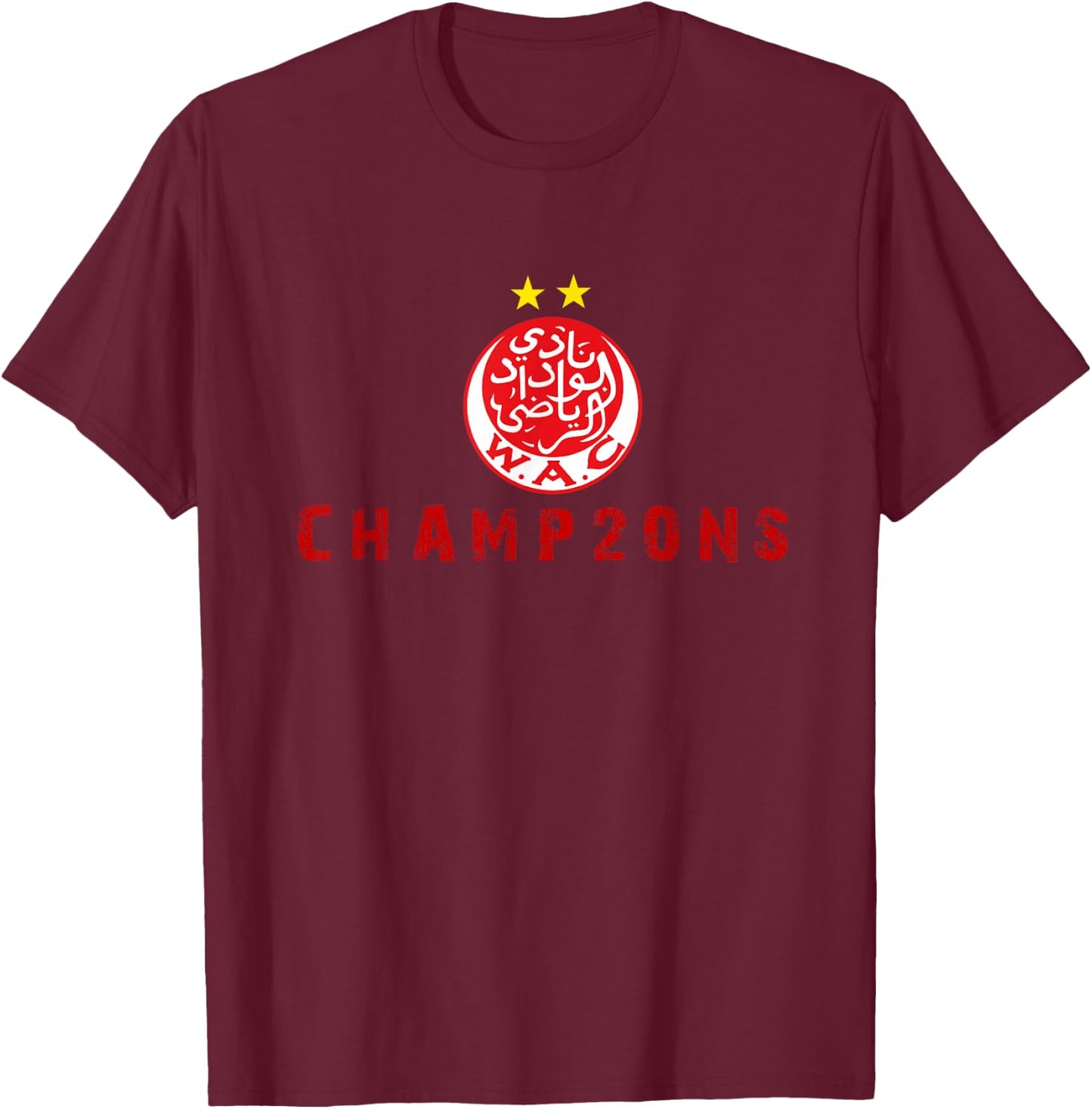 WAC Wydad Casablanca Champ2ons Classic T-Shirt - T-Shirt | Maroon