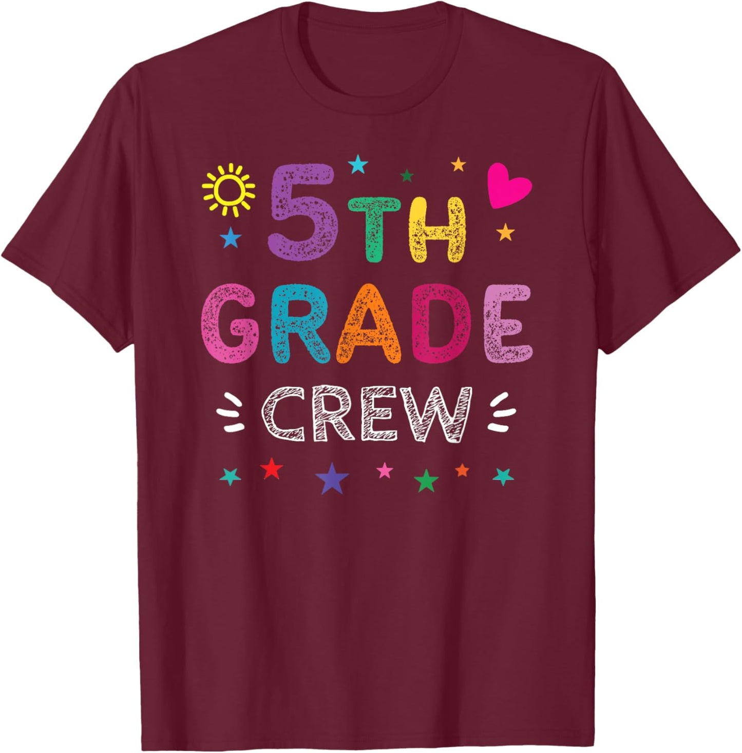 5th Grade Crew Teacher Team Fifth Grade squad T-Shirt - T-Shirt | Maroon