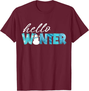 Hello Winter T-Shirt - T-Shirt | Maroon