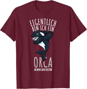 Dabbing Orca Kostüm Kinder Mädchen Killerwal T-Shirt - T-Shirt | Maroon