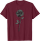 Goth Floral Black Rose Flower Lover T-Shirt - T-Shirt | Maroon