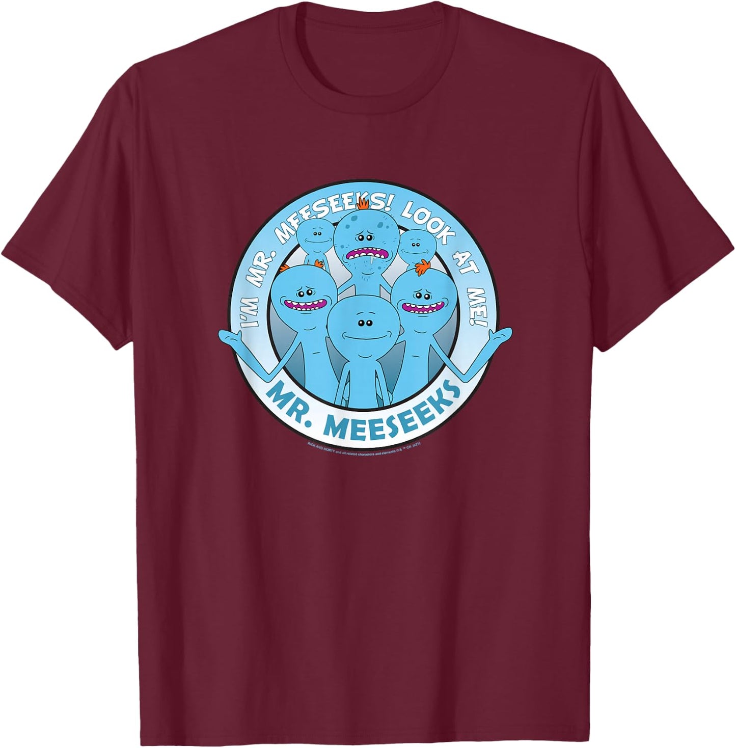 Rick and Morty Mr. Meeseeks T-Shirt - T-Shirt | Maroon
