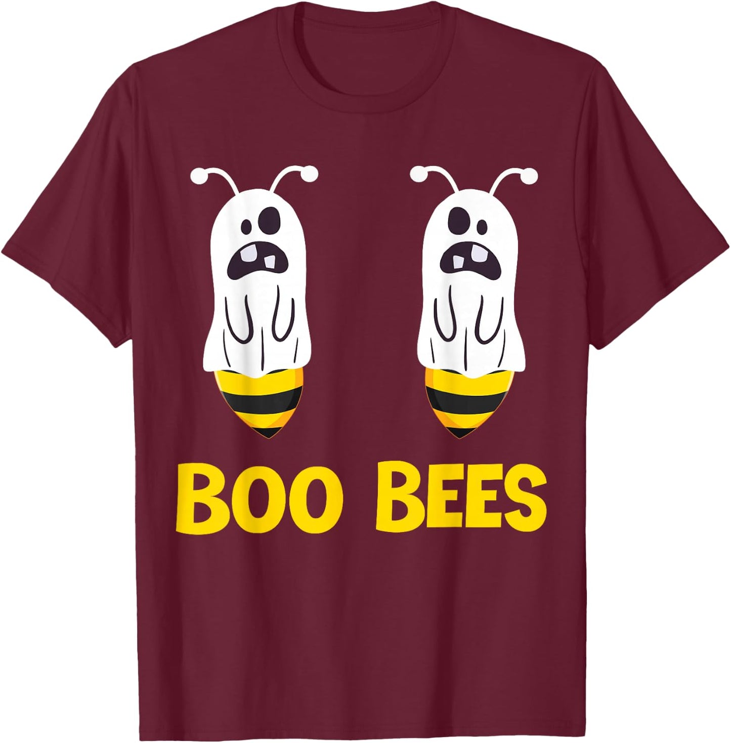 Boo Bees Ghost Funny Couples Halloween Costume Funny Boobies T-Shirt - T-Shirt | Maroon