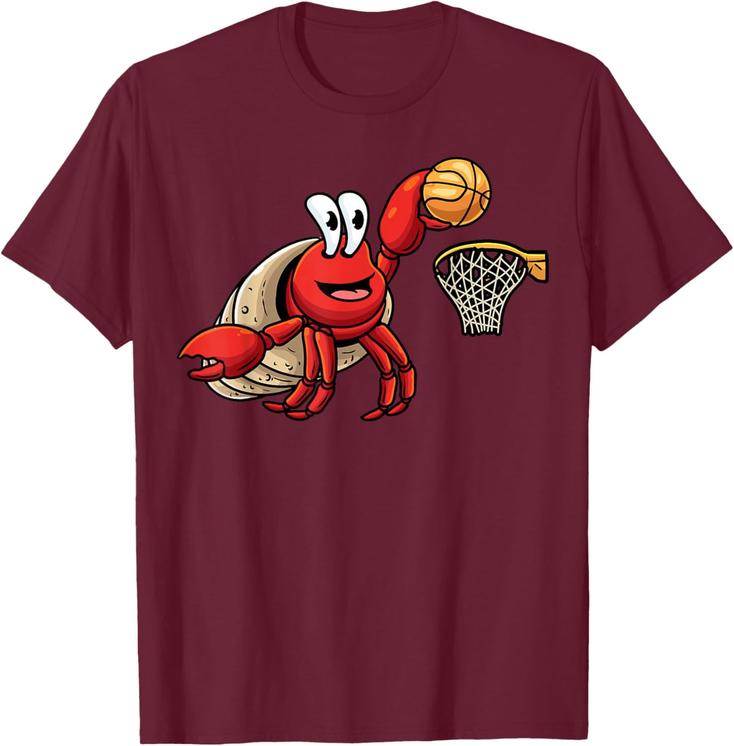 Hermit Crab Basketball Player Sea Animal T-Shirt - T-Shirt | Maroon