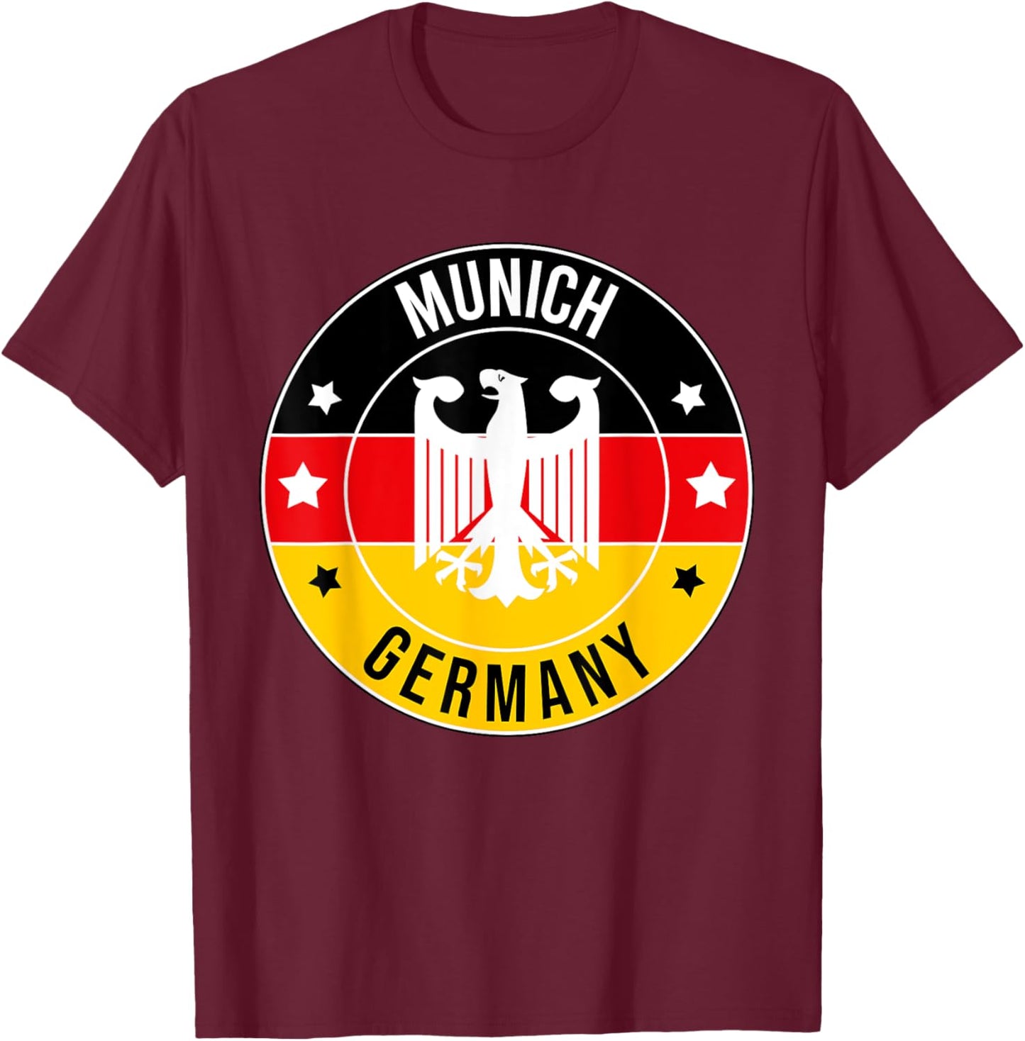 Funny German Flag Beer Boot Munich Germany Oktoberfest Men T-Shirt - T-Shirt | Maroon
