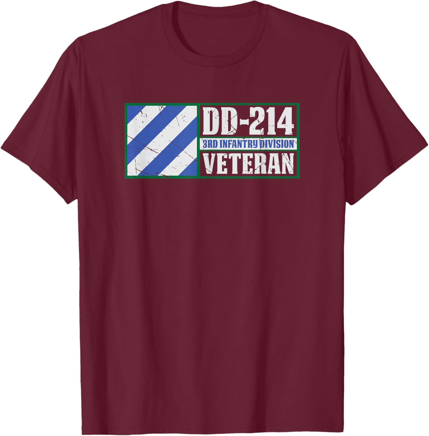 3rd Infantry Division Shirt Third ID DD-214 Veteran T-Shirt - T-Shirt | Maroon