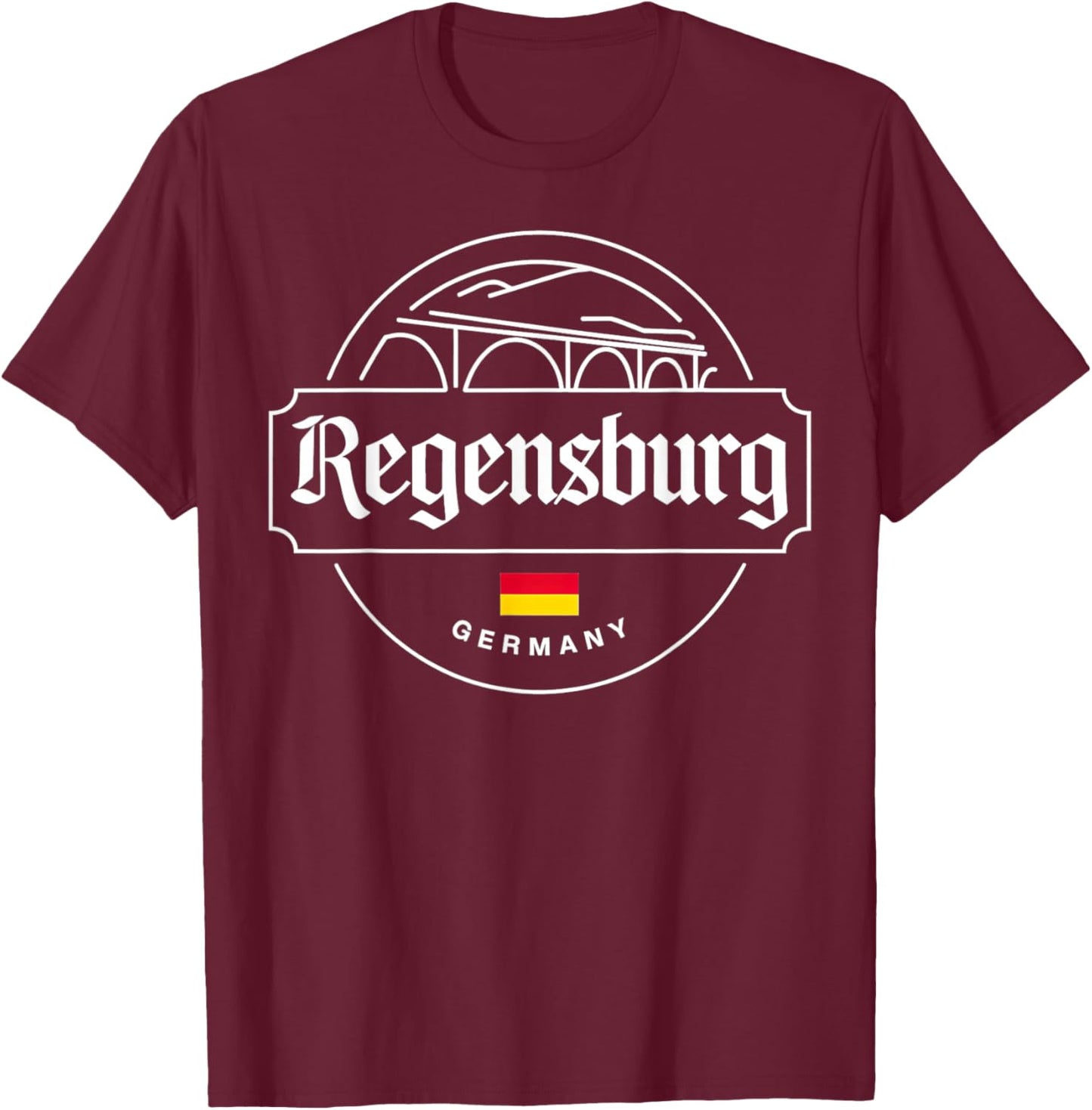 Regensburg Germany City Travel Apparel T-Shirt - T-Shirt | Maroon