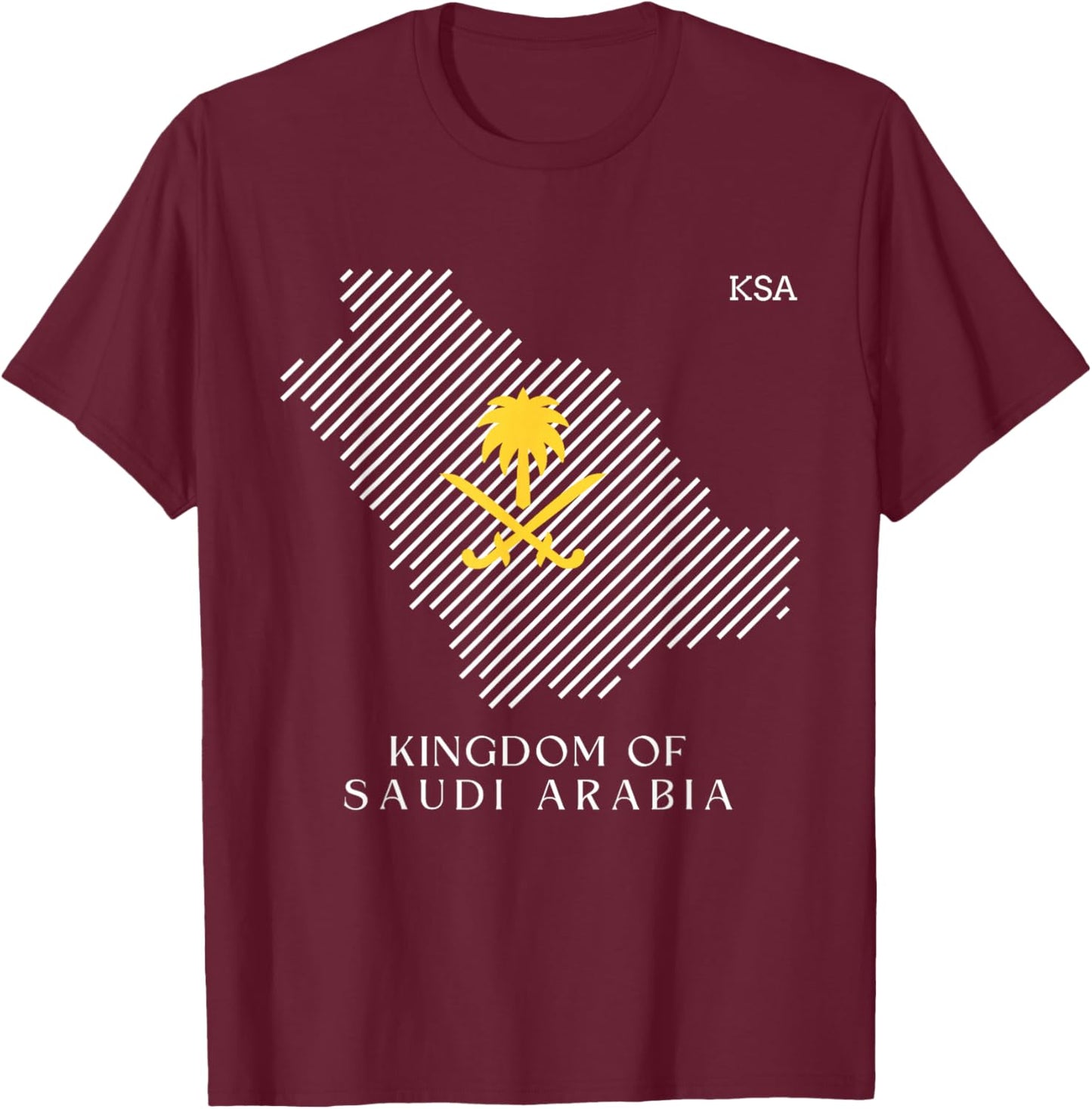 National Day of Saudi Arab, Kingdom of Saudi Arabia Flag KSA T-Shirt - T-Shirt | Maroon