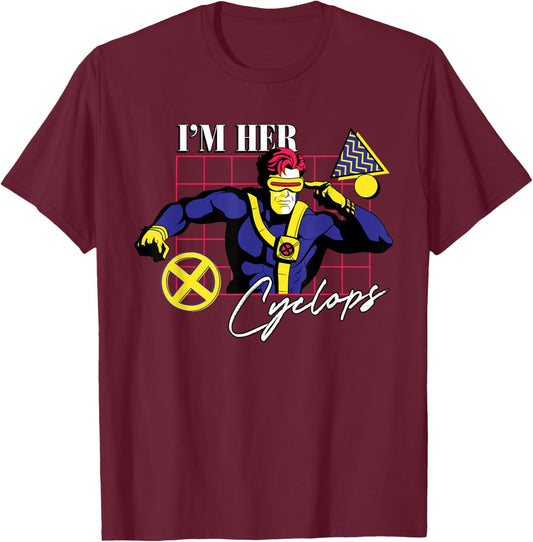 Marvel Super Heroes X-Men Couples Matching I’m Her Cyclops T-Shirt - T-Shirt | Maroon