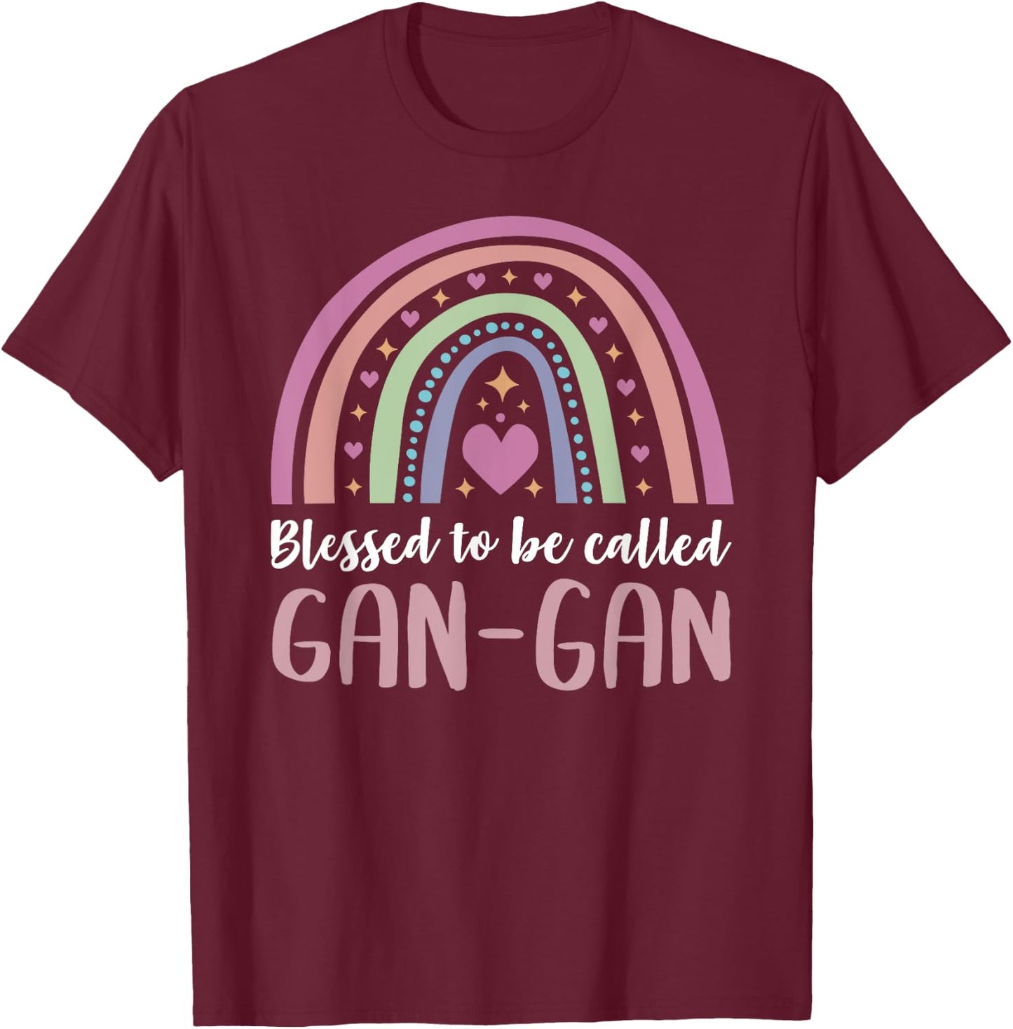 Gan-Gan Shirt for Grandma Mothers Day Blessed Gan-Gan T-Shirt - T-Shirt | Maroon