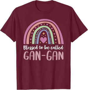 Gan-Gan Shirt for Grandma Mothers Day Blessed Gan-Gan T-Shirt - T-Shirt | Maroon
