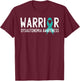 Warrior Dysautonomia Awareness Turquoise Ribbon Fighter T-Shirt - T-Shirt | Maroon