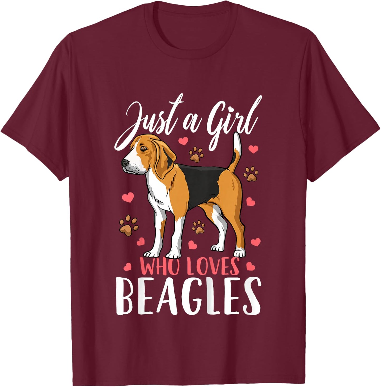 Kids Beagle Just A Girl Who Loves Beagles Gift T-Shirt - T-Shirt | Maroon