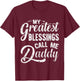 My Greatest Blessings Call Me Daddy Vintage Gift Father T-Shirt - T-Shirt | Maroon