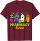 Funny Halloween Pills Pharmacy Squad Costume Pharmacist Tech T-Shirt - T-Shirt | Maroon