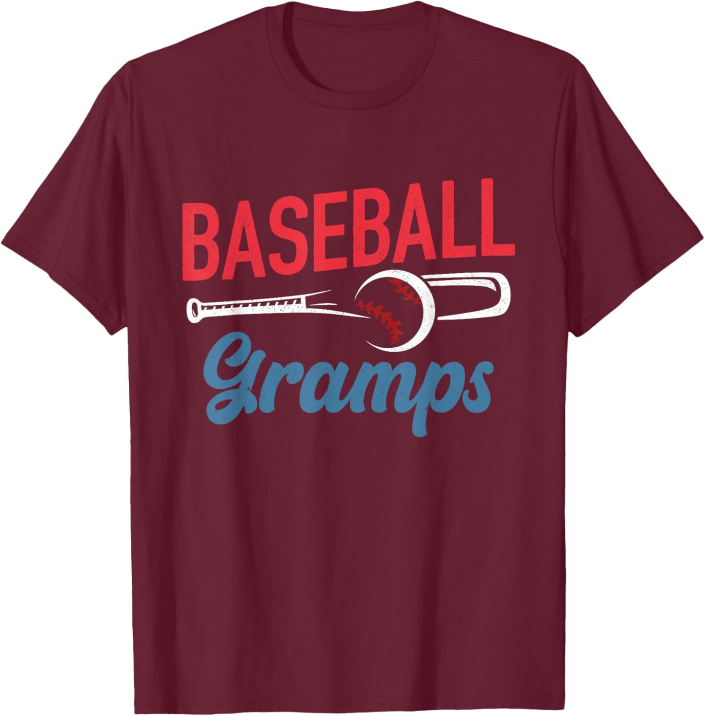 Baseball Gramps Life Happy Father's Day Dad Grandpa Men T-Shirt - T-Shirt | Maroon