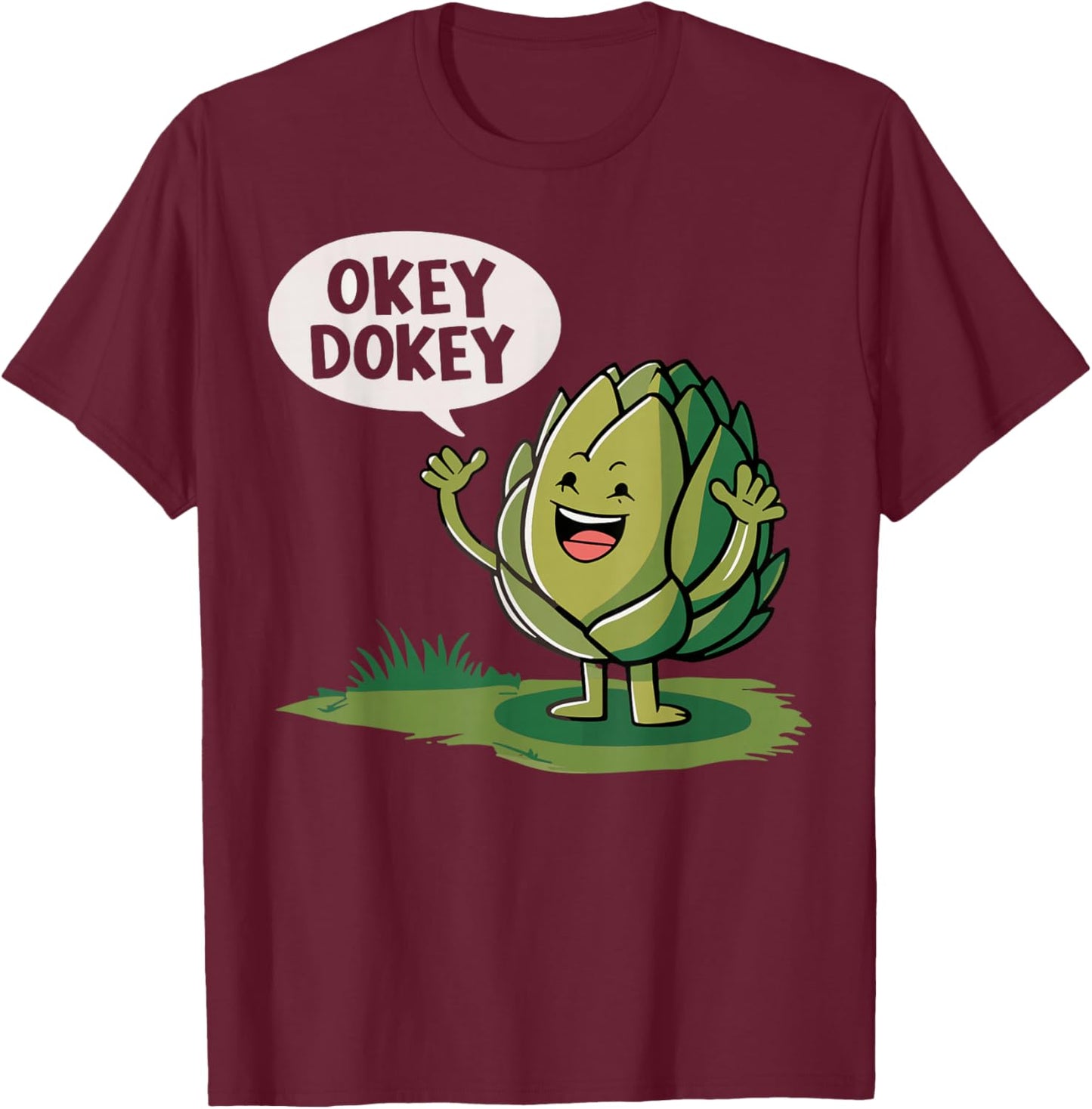 Okey Dokey Groovy Funny Artichoke Toddler Word Pun Kids Boys T-Shirt - T-Shirt | Maroon