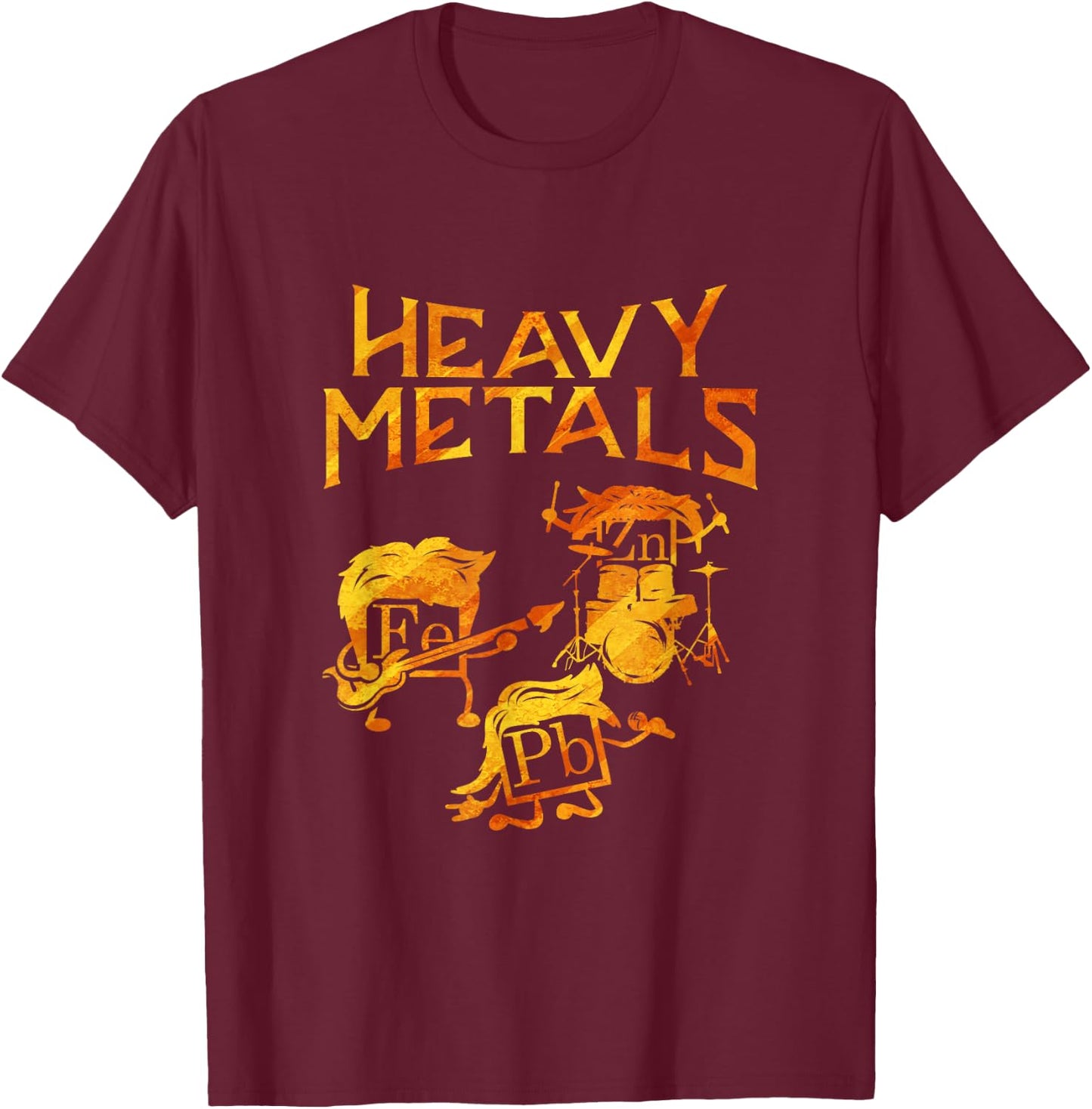 Chemists Funny Gift Chemistry Student Heavy Metals T-Shirt - T-Shirt | Maroon