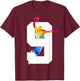 Number 9 Years Basketball 9th Birthday T-Shirt - T-Shirt | Maroon