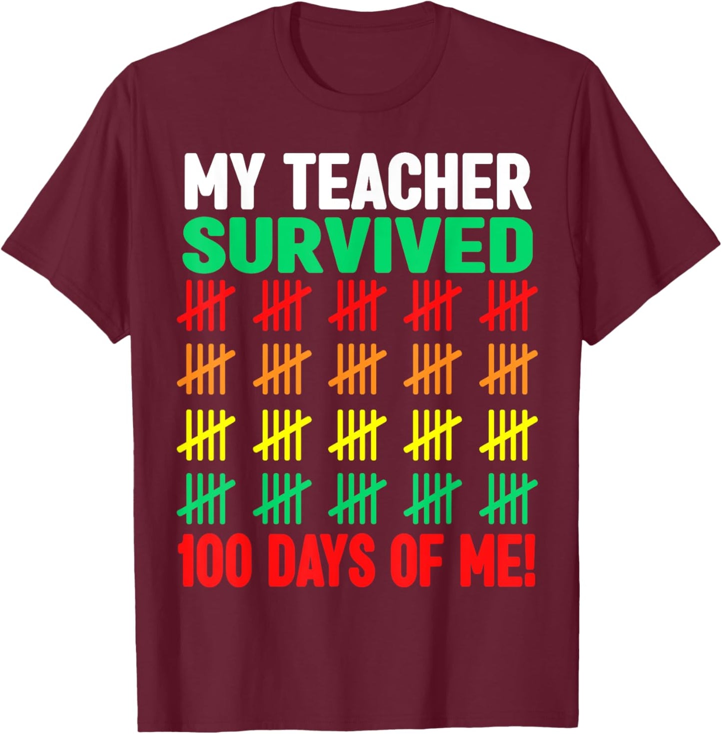 100 Days of School shirt Kids 100th Day of School Costume T-Shirt - T-Shirt | Maroon