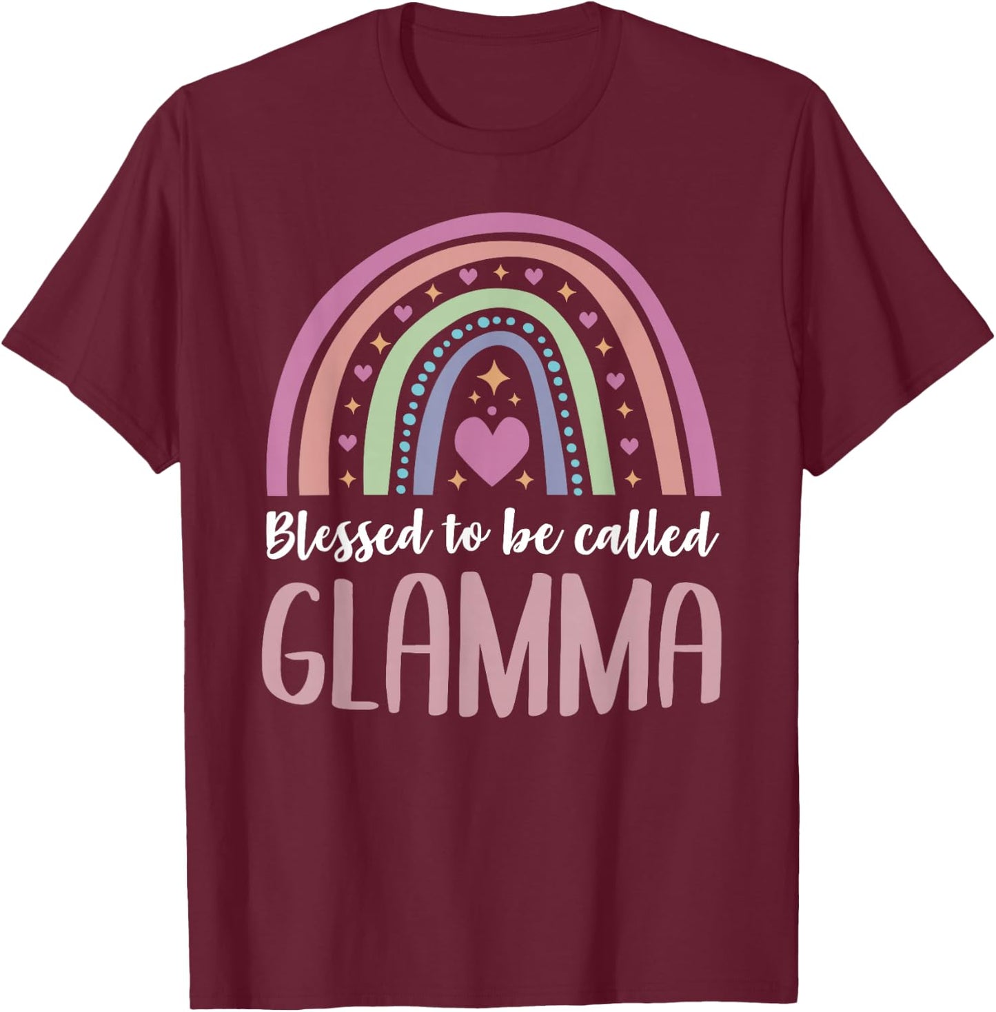 Glamma Shirt Grandma Women Mothers Day Blessed Glamma T-Shirt - T-Shirt | Maroon