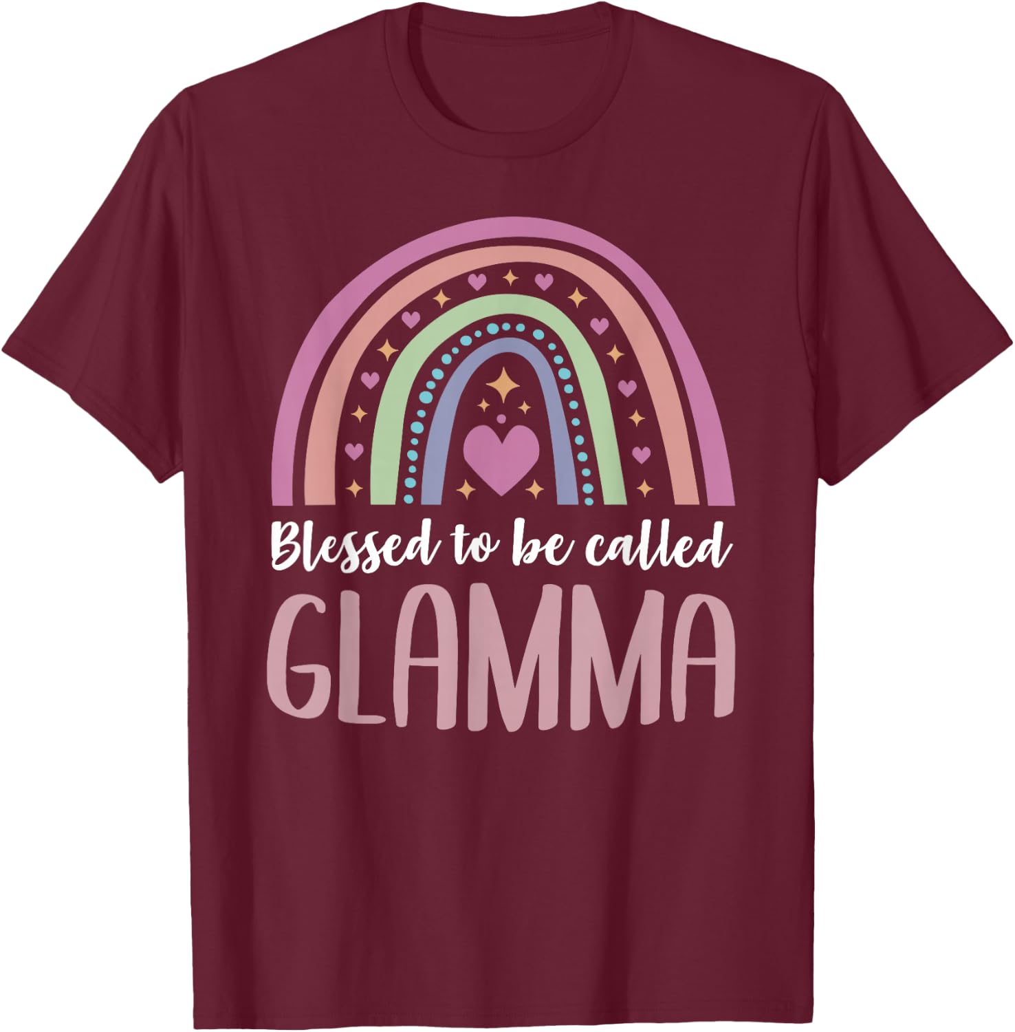 Glamma Shirt Grandma Women Mothers Day Blessed Glamma T-Shirt - T-Shirt | Maroon
