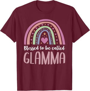Glamma Shirt Grandma Women Mothers Day Blessed Glamma T-Shirt - T-Shirt | Maroon
