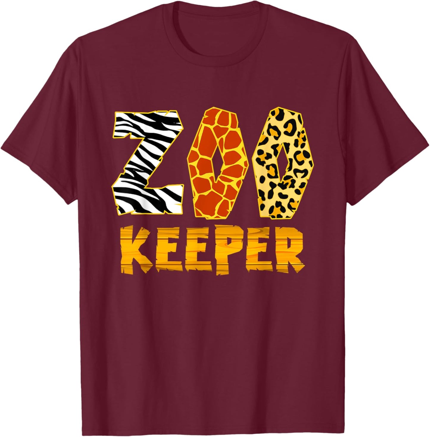 Zookeeper Costume Zoo Keeper African Safari Trip Zebra T-Shirt - T-Shirt | Maroon